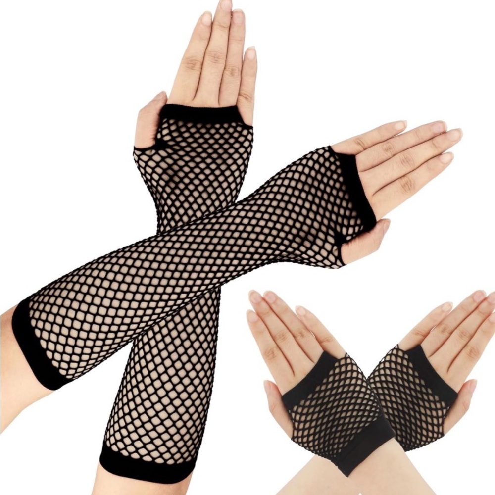 Black Fishnet Gloves